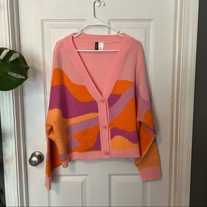 H&M Divided abstract print cardigan | XL
